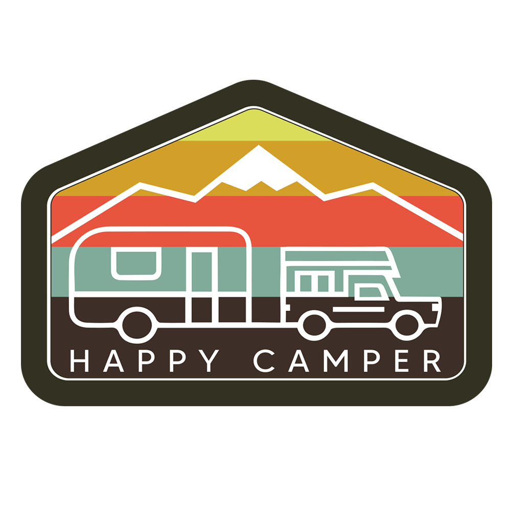 Happy camper Vinyl Camping Sticker, Adventure Sticker